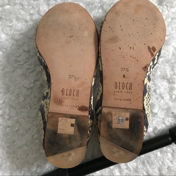 BLOCH Snake Print Open Toe Flats Size 6 1/2 - Picture 7 of 9